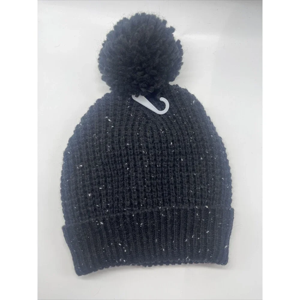 Miles Kids Ribbed Foldover Pom Pom Beanie Unisex New W/O Tags